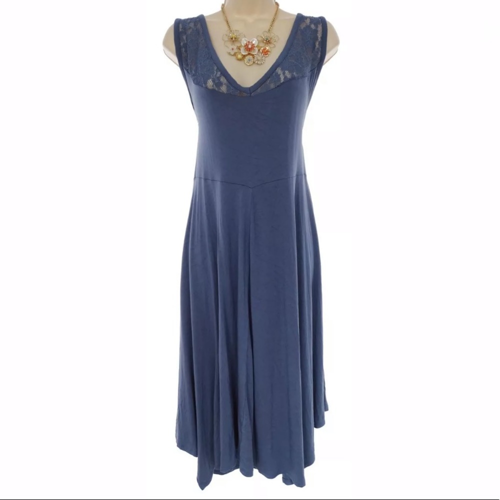 18/20 2X▪️STEEL BLUE ASYMMETRICAL DRESS Plus Size